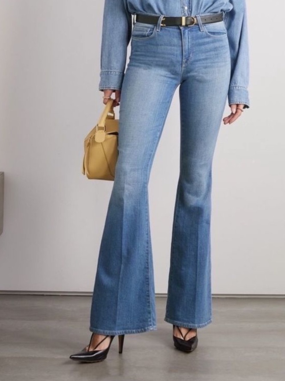 L'AGENCE Light Blue High-Rise Flare Jeans